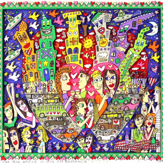 ジェームス・リジィの絵画作品　タイトルは、The big apple is big